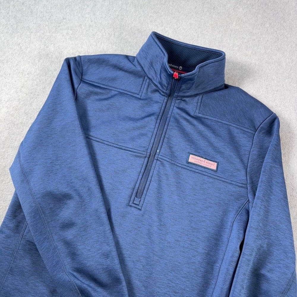 Vineyard Vines 1/4 Zip Pullover Mens XS Blue Heathered Performance Stretch